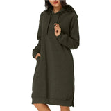 Womens Pullover Hoodie Dress Army Green Women's Dresses - Tophatter Daily Deals