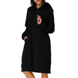 Womens Pullover Hoodie Dress Black Women's Dresses - Tophatter Daily Deals