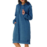 Womens Pullover Hoodie Dress Blue Women's Dresses - Tophatter Daily Deals