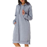 Womens Pullover Hoodie Dress Light Gray Women's Dresses - Tophatter Daily Deals