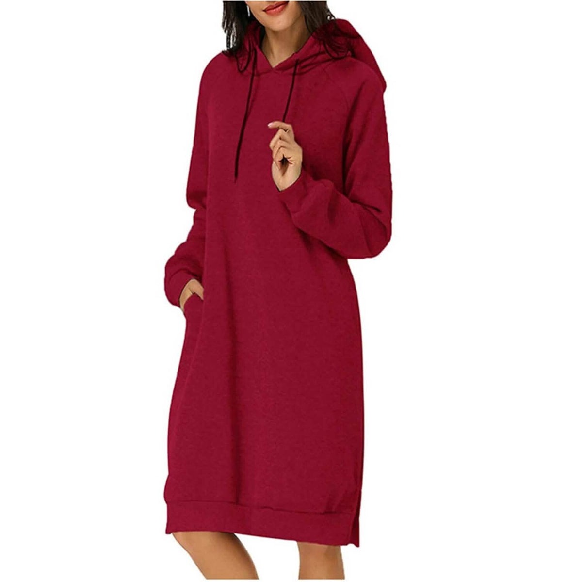 Womens Pullover Hoodie Dress Red Women's Dresses - Tophatter Daily Deals