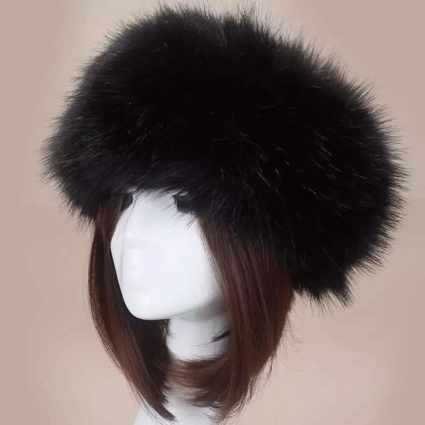 Women's Russian Faux Fluffy Fox Fur Hat Black Hats - Tophatter Daily Deals