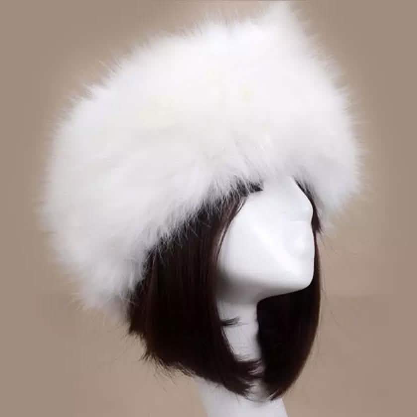 Women's Russian Faux Fluffy Fox Fur Hat White Hats - Tophatter Daily Deals