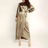 Women's Satin Swing Maxi Dress Brown Women's Dresses - Tophatter Daily Deals