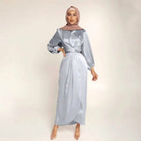 Women's Satin Swing Maxi Dress Gray Women's Dresses - Tophatter Daily Deals