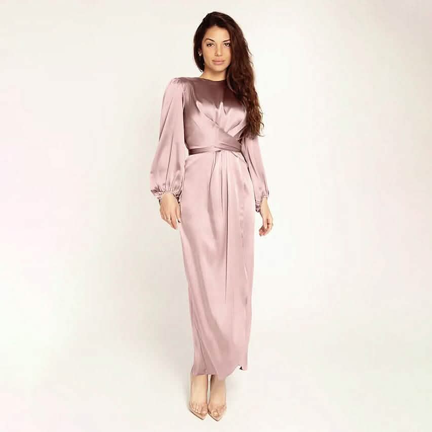 Women's Satin Swing Maxi Dress Pink Women's Dresses - Tophatter Daily Deals