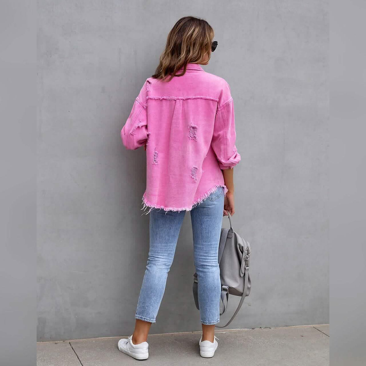 Women's Shacket Long Sleeve Denim Women's Outerwear - Tophatter Daily Deals