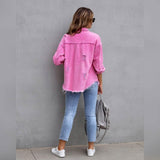 Women's Shacket Long Sleeve Denim Women's Outerwear - Tophatter Daily Deals