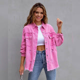 Women's Shacket Long Sleeve Denim Women's Outerwear - Tophatter Daily Deals