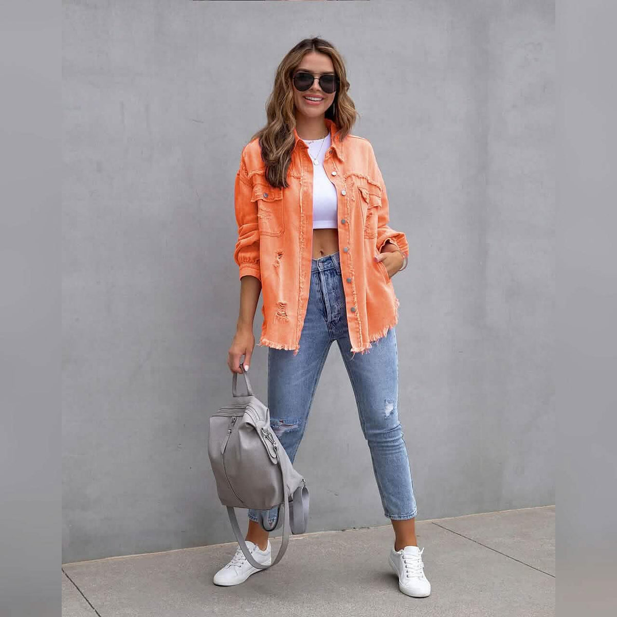 Women's Shacket Long Sleeve Denim Women's Outerwear - Tophatter Daily Deals