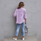Women's Shacket Long Sleeve Denim Women's Outerwear - Tophatter Daily Deals