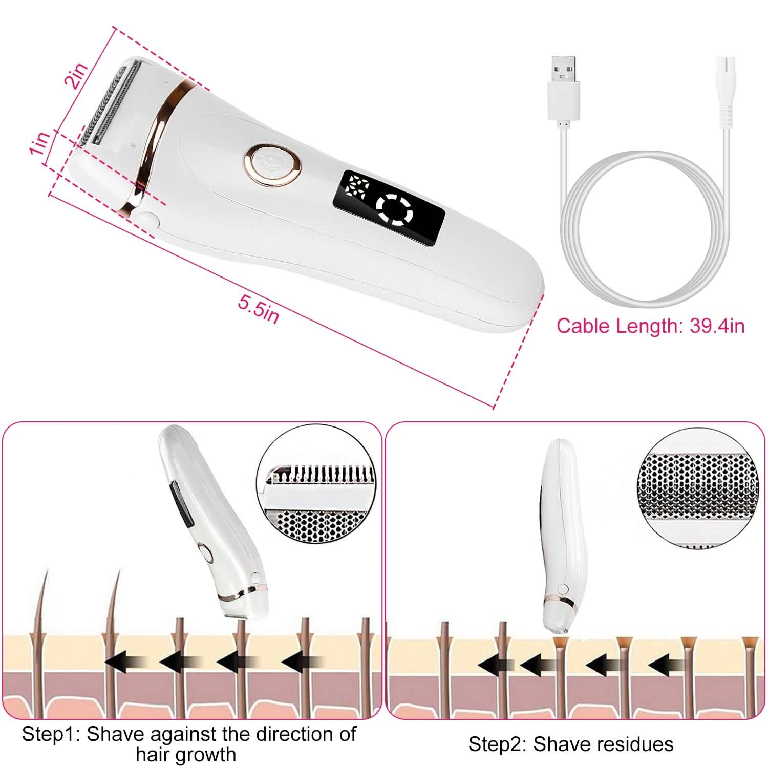Women's Shaver Electric Hair Remover Beauty & Personal Care - Tophatter Daily Deals