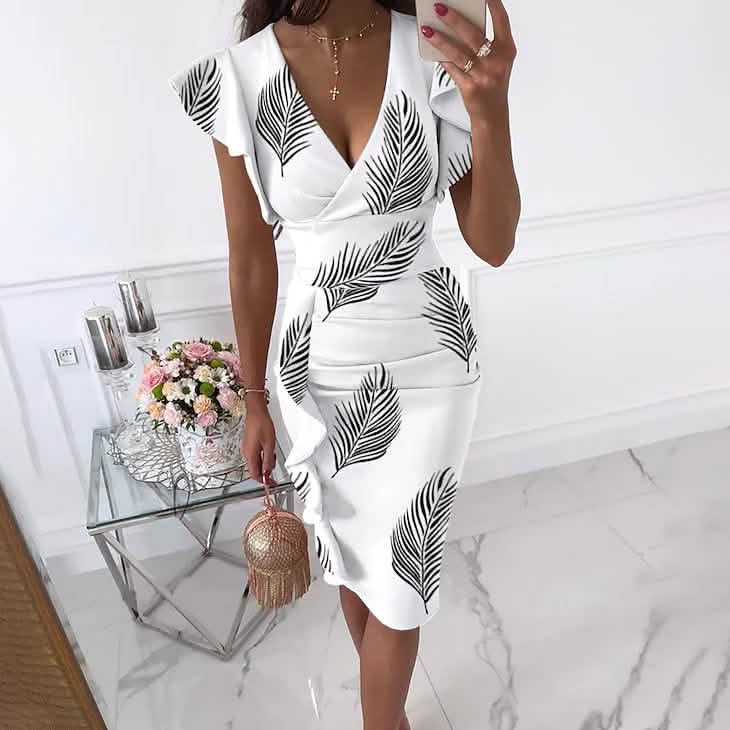 Women's Sheath Knee Length Dress Coconut Leaf Women's Dresses - Tophatter Daily Deals