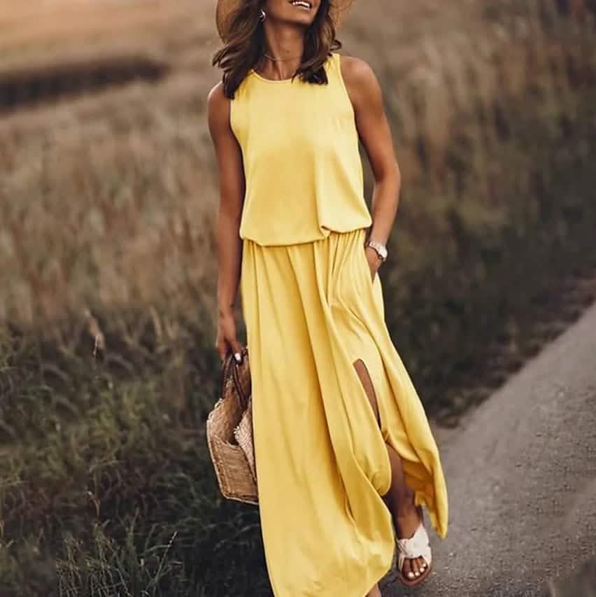 Women's Shift Maxi Long Dress Yellow Women's Dresses - Tophatter Daily Deals