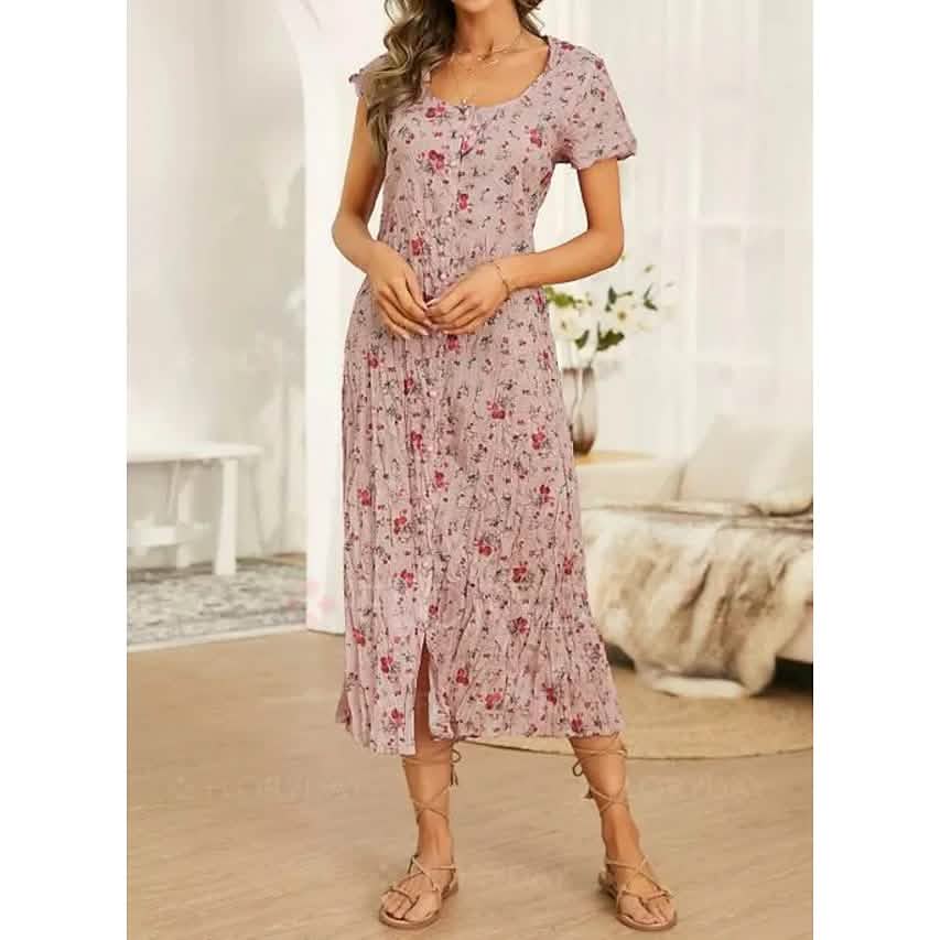 Women's Shift Short Sleeve Floral Print Dress Women's Dresses - Tophatter Daily Deals