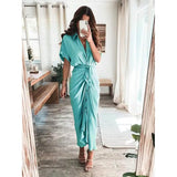 Women's Shirt Maxi Long Dress Green Women's Dresses - Tophatter Daily Deals