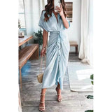 Women's Shirt Maxi Long Dress Light Blue Women's Dresses - Tophatter Daily Deals