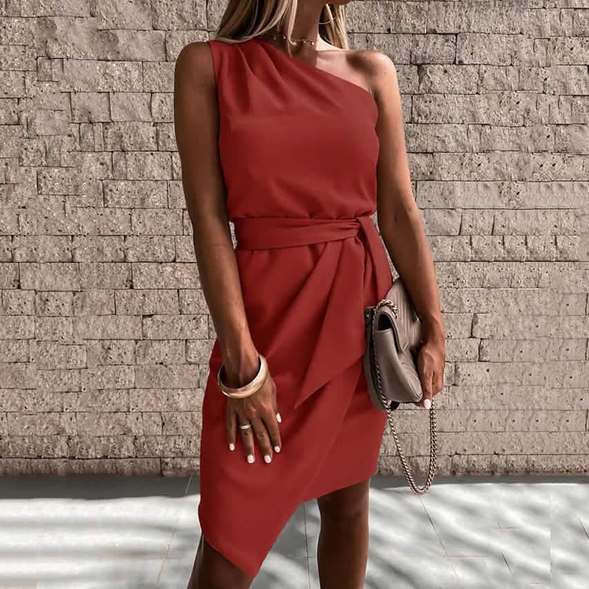 Women's Short Elegant Casual Dress Red Women's Dresses - Tophatter Daily Deals