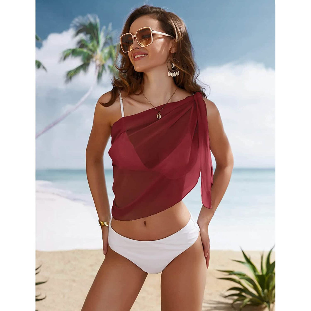 Women's Short Sarongs Beach Wrap Women's Swimwear - Tophatter Daily Deals
