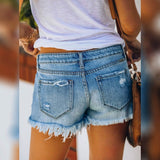 Women's Shorts Hot Pants Distressed Jeans Denim Women's Bottoms - Tophatter Daily Deals