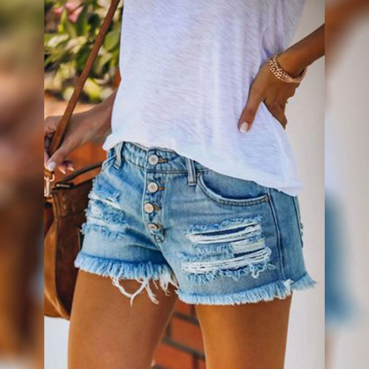 Women's Shorts Hot Pants Distressed Jeans Denim Women's Bottoms - Tophatter Daily Deals