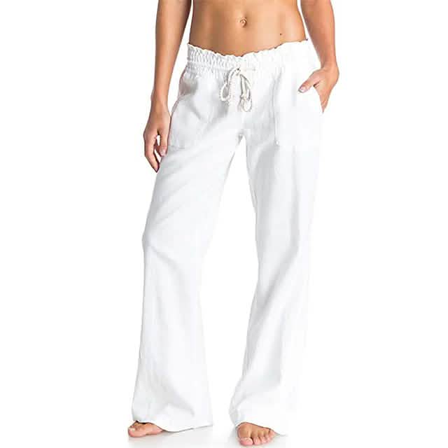 Women's Simple Comfortable Breathable Trousers White Women's Bottoms - Tophatter Daily Deals