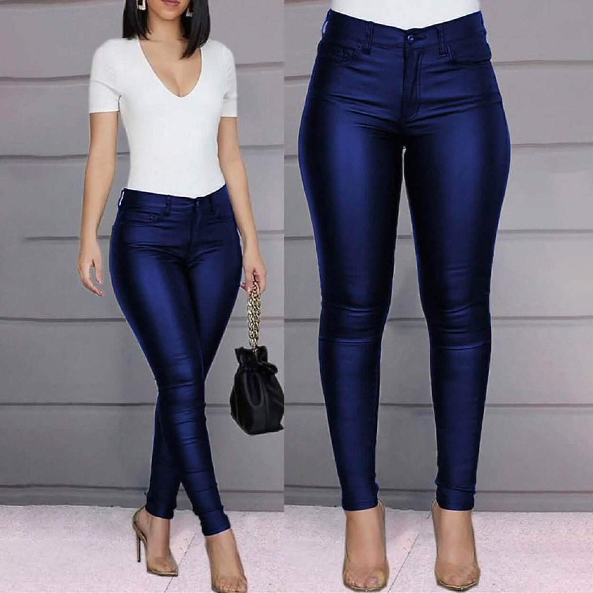 Women's Skinny Leather Pants Women's Bottoms - Tophatter Daily Deals