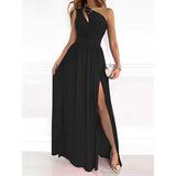 Women's Sleeveless One Shoulder Elegant Dress Black Women's Dresses - Tophatter Daily Deals