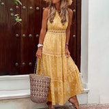 Women's Sleeveless Solid Color Lace Panel Dress Yellow Women's Dresses - Tophatter Daily Deals