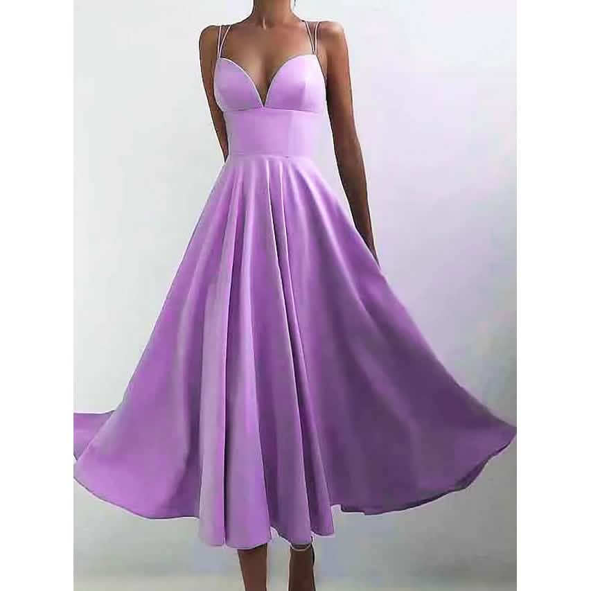 Women's Sleeveless Solid Color Open Back Maxi Dress Purple Women's Dresses - Tophatter Daily Deals