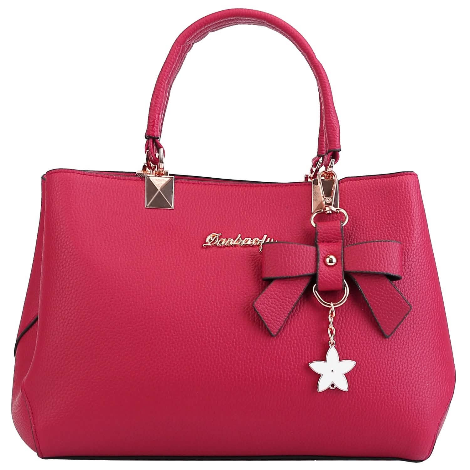 Women's Soft Leather Handbag Tote Shoulder Crossbody Bag Red Handbags & Wallets - Tophatter Daily Deals