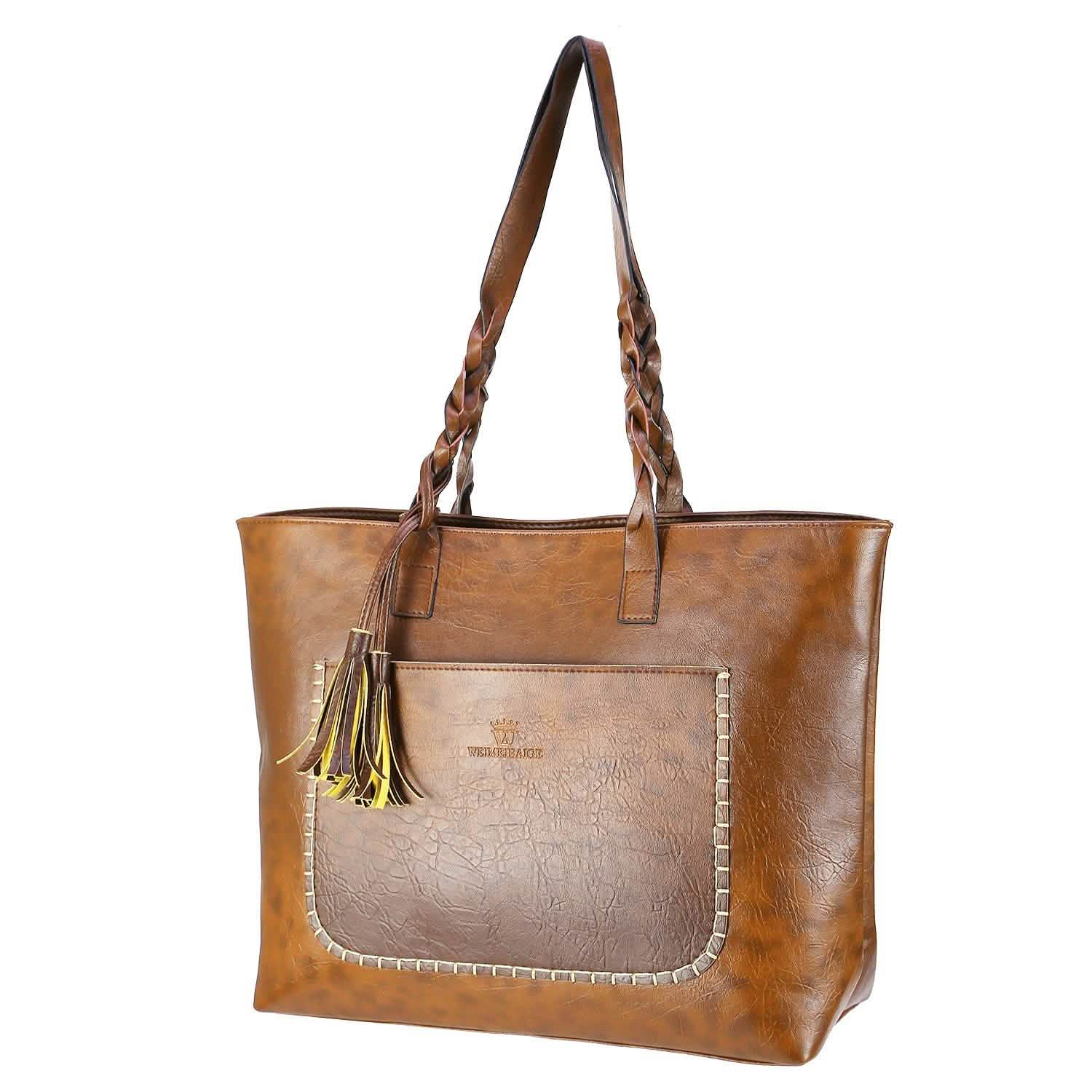 Women's Soft Leather Tote Bag Handbags & Wallets - Tophatter Daily Deals