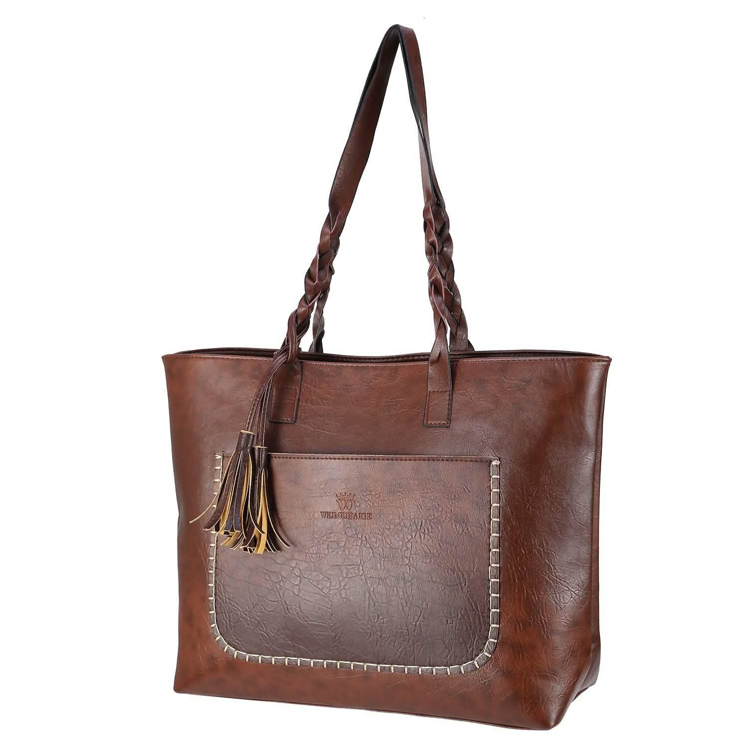 Women's Soft Leather Tote Bag Handbags & Wallets - Tophatter Daily Deals