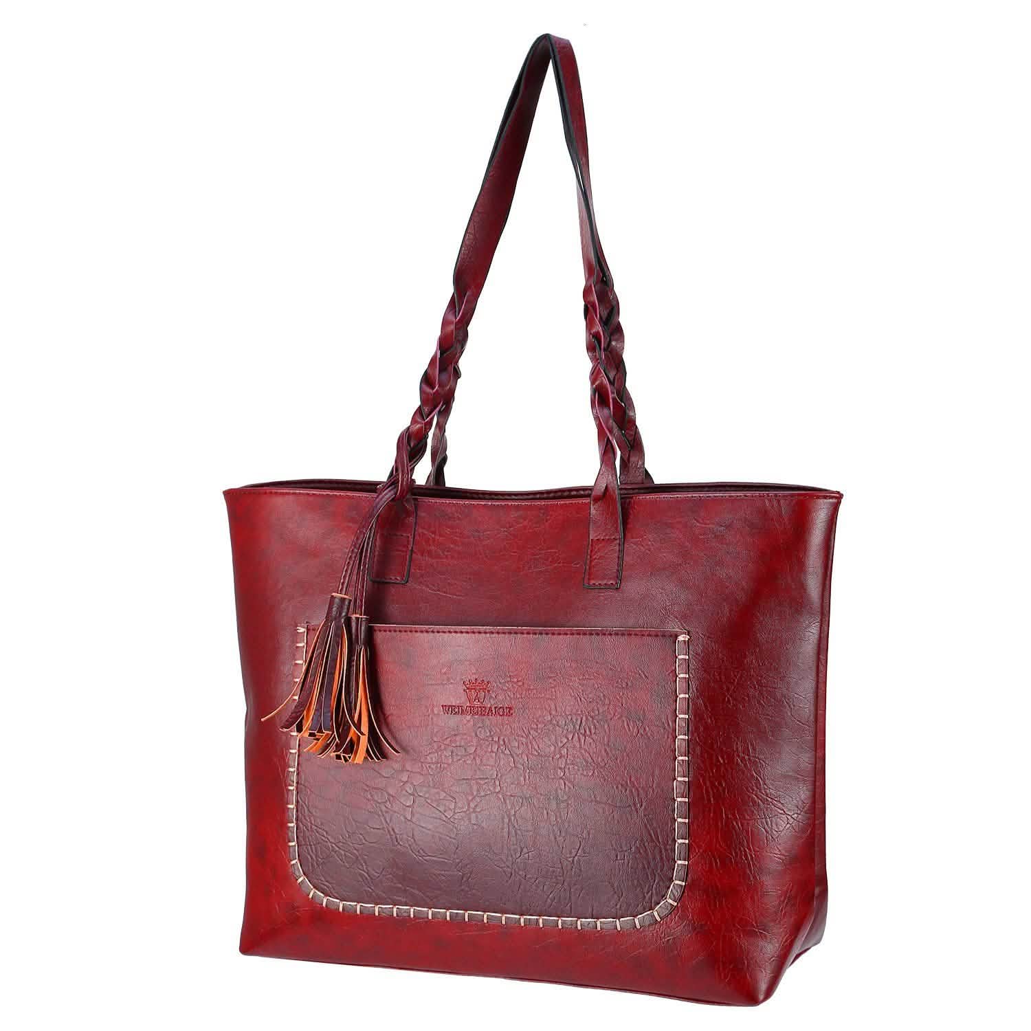 Women's Soft Leather Tote Bag Handbags & Wallets - Tophatter Daily Deals