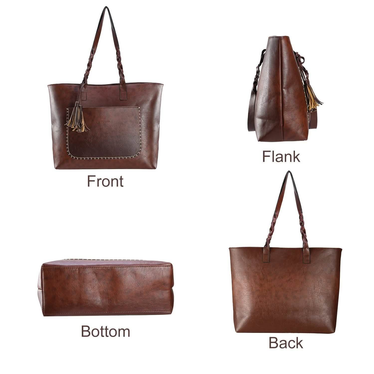 Women's Soft Leather Tote Bag Handbags & Wallets - Tophatter Daily Deals
