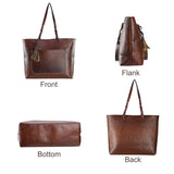 Women's Soft Leather Tote Bag Handbags & Wallets - Tophatter Daily Deals