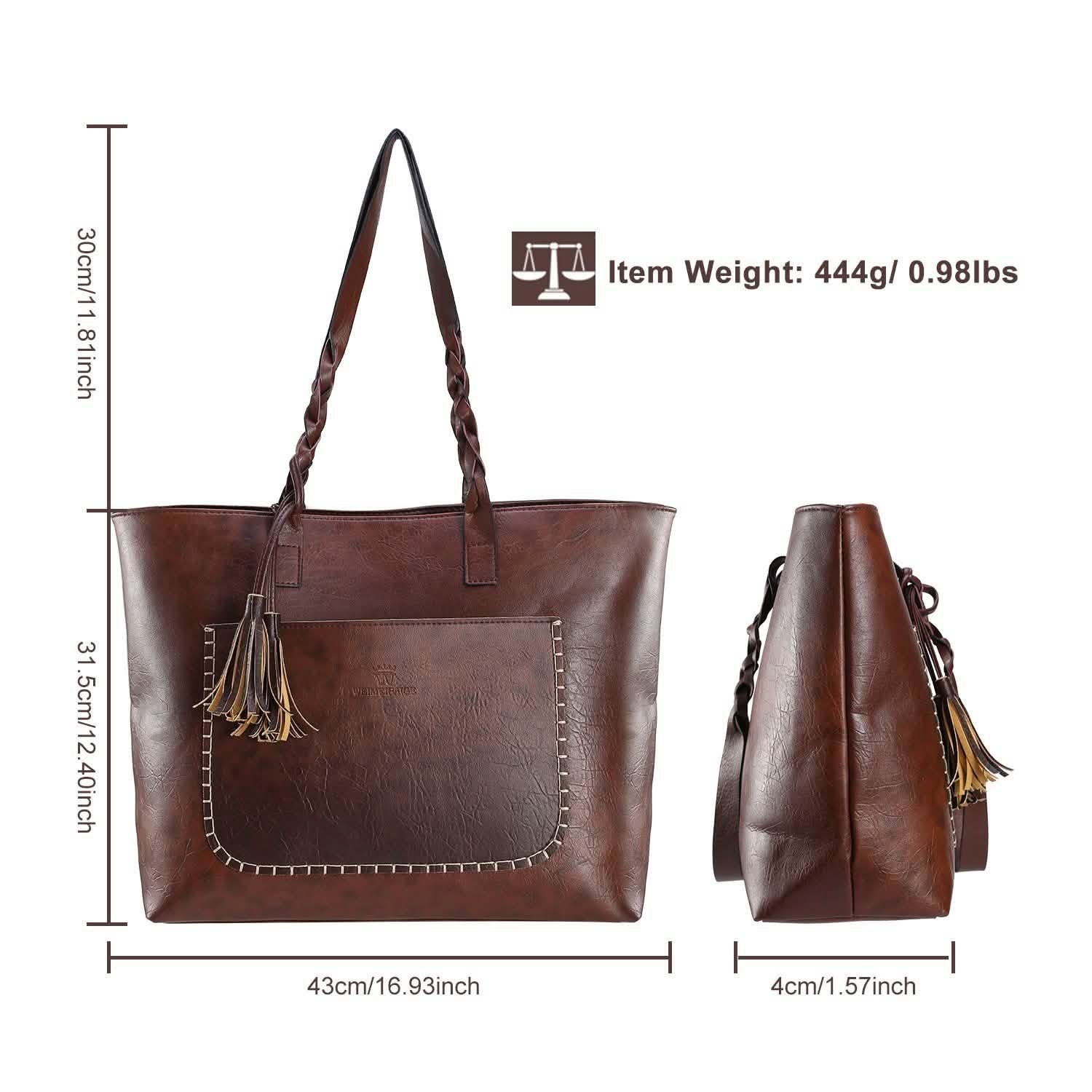 Women's Soft Leather Tote Bag Handbags & Wallets - Tophatter Daily Deals