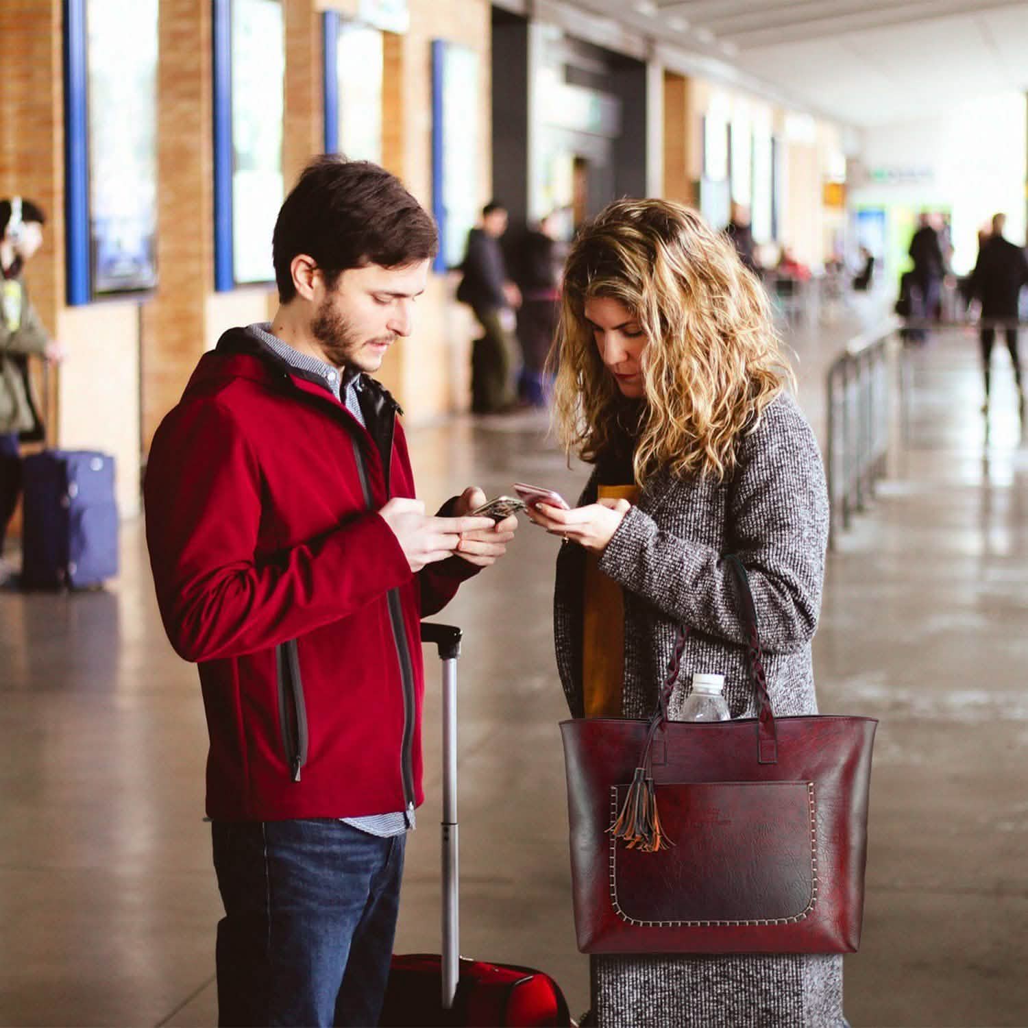 Women's Soft Leather Tote Bag Handbags & Wallets - Tophatter Daily Deals