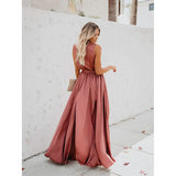 Women's Solid Color Slit Tie Maxi Dress Women's Dresses - Tophatter Daily Deals