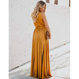 Women's Solid Color Slit Tie Maxi Dress Women's Dresses - Tophatter Daily Deals