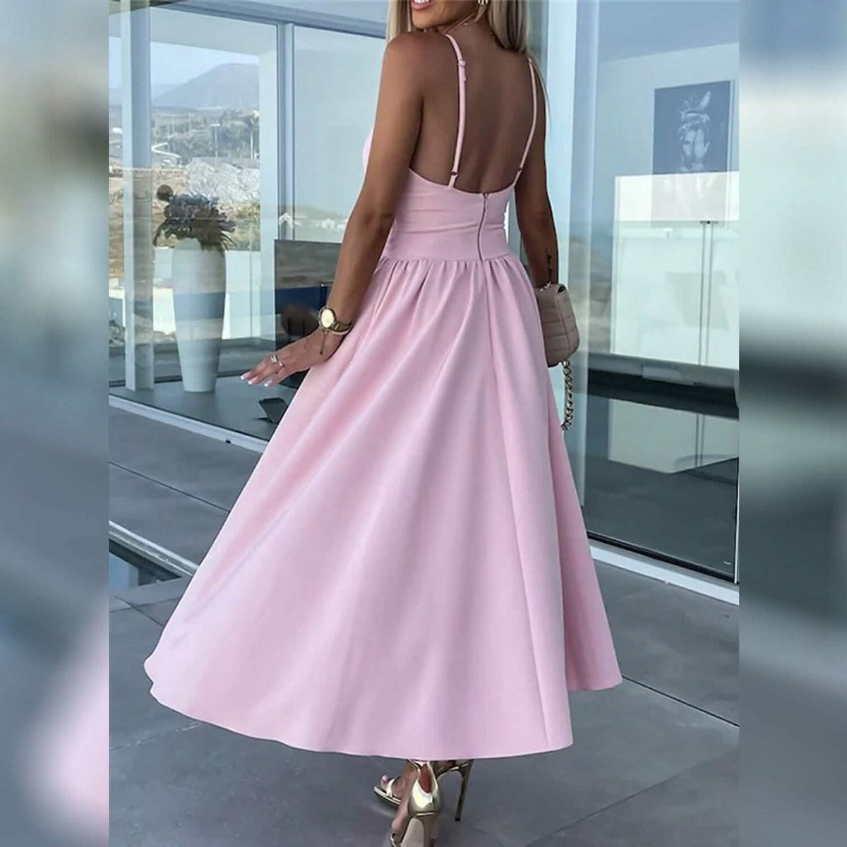 Women‚Äòs Split Cut Out Midi Dress Women's Dresses - Tophatter Daily Deals