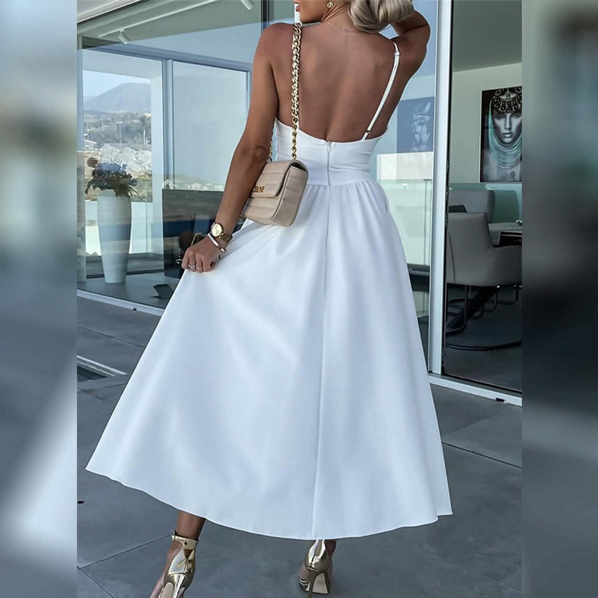 Women‚Äòs Split Cut Out Midi Dress Women's Dresses - Tophatter Daily Deals