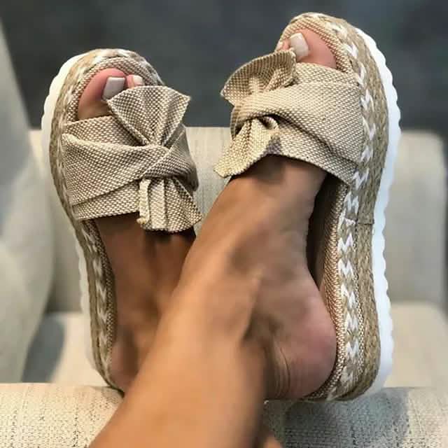 Women's Summer Casual Platform Sandals Beige Women's Shoes - Tophatter Daily Deals