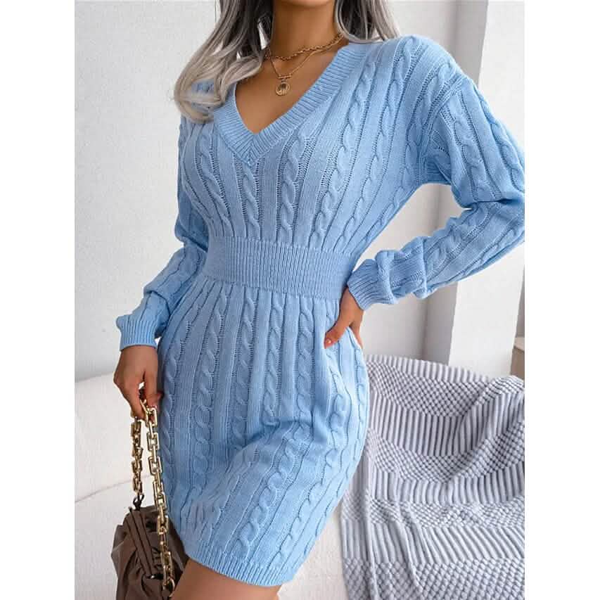 Women's Sweater Sheath Dress Blue Women's Dresses - Tophatter Daily Deals