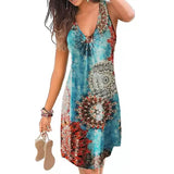 Women's V-Neck A-Line Knee Length Skirt Big Flower Women's Dresses - Tophatter Daily Deals
