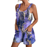 Womens V-Neck Strap Pocket Jumpsuit Purple Women's Loungewear - Tophatter Daily Deals