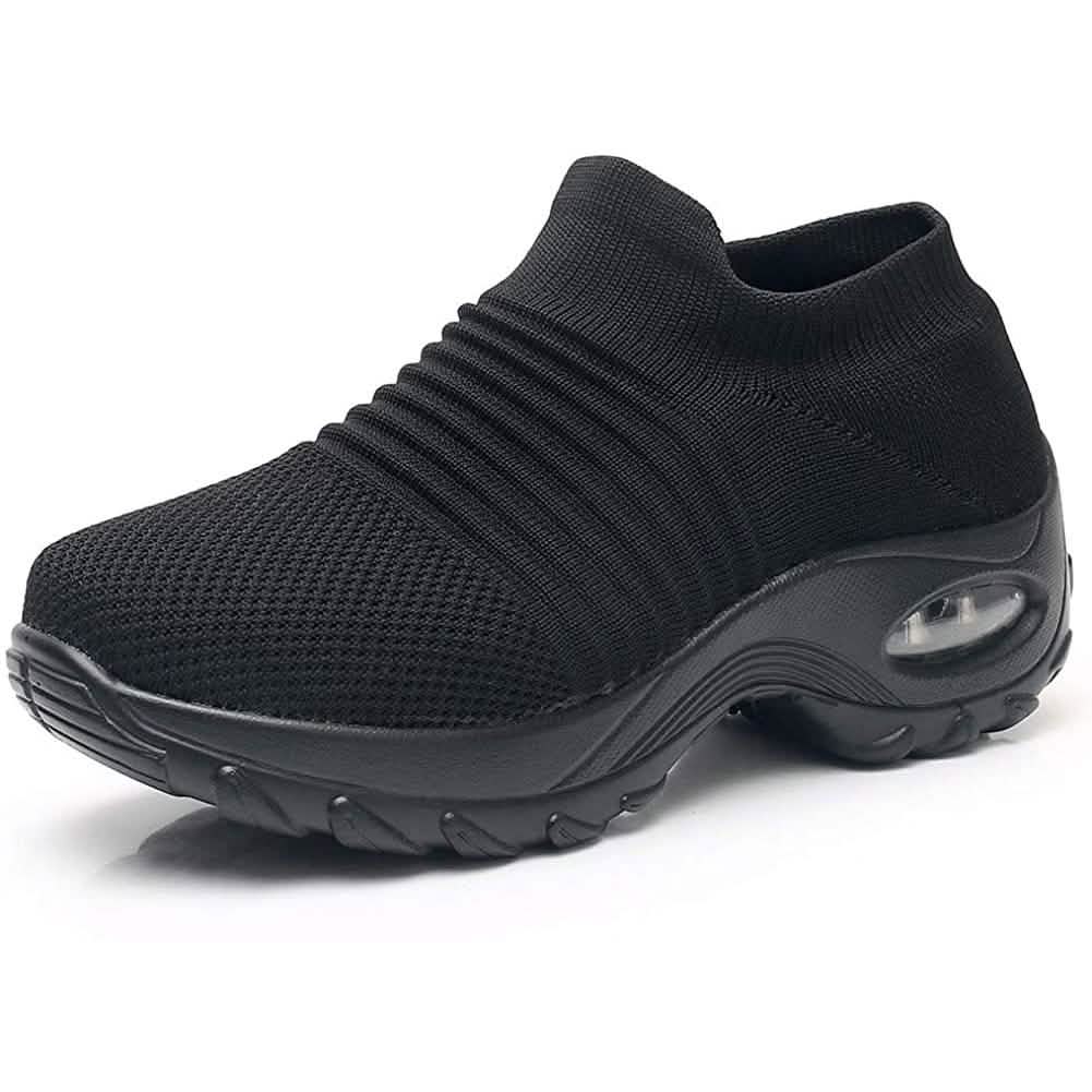 Women's Walking Shoes Sock Sneakers Black Women's Shoes - Tophatter Daily Deals