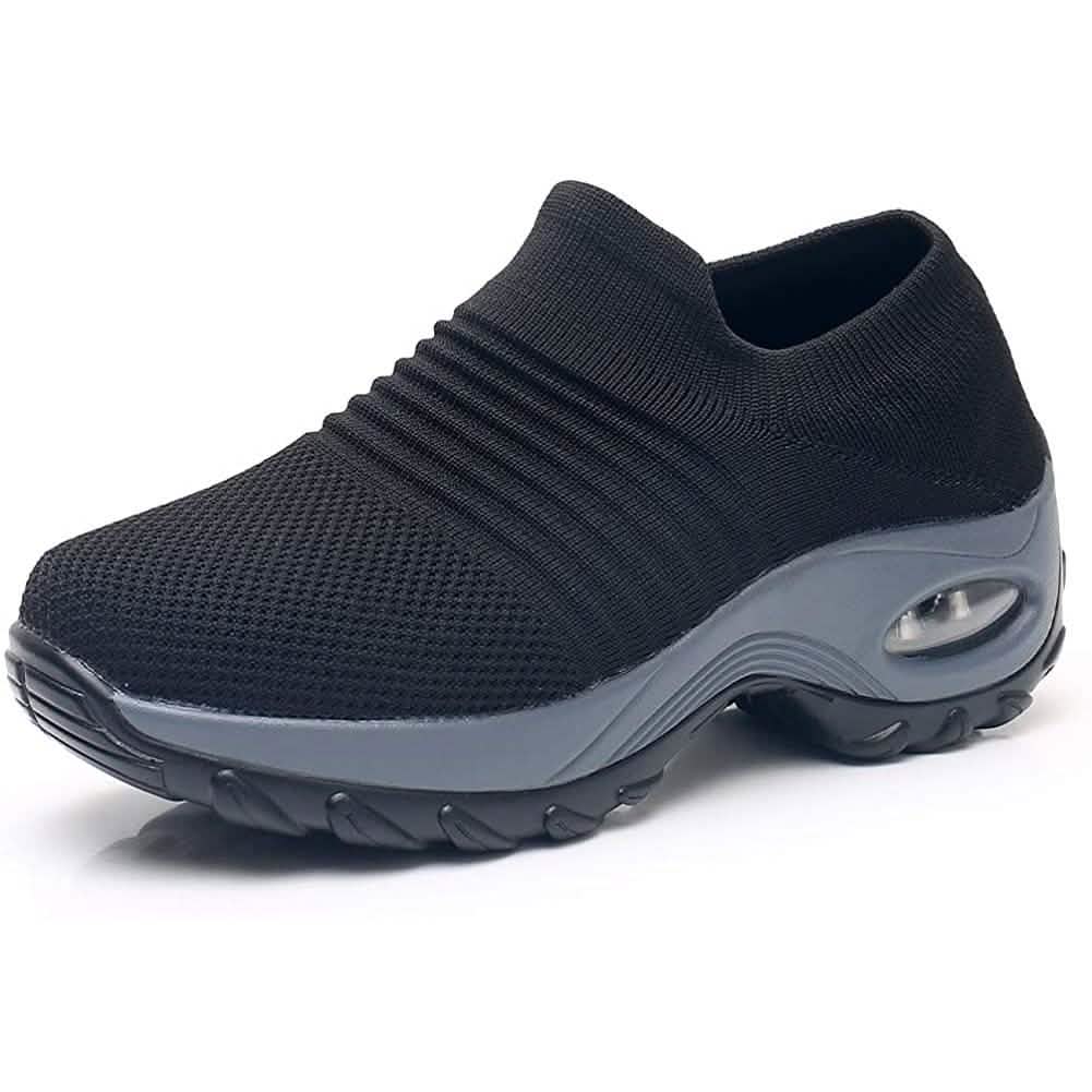 Women's Walking Shoes Sock Sneakers Black Gray Women's Shoes - Tophatter Daily Deals