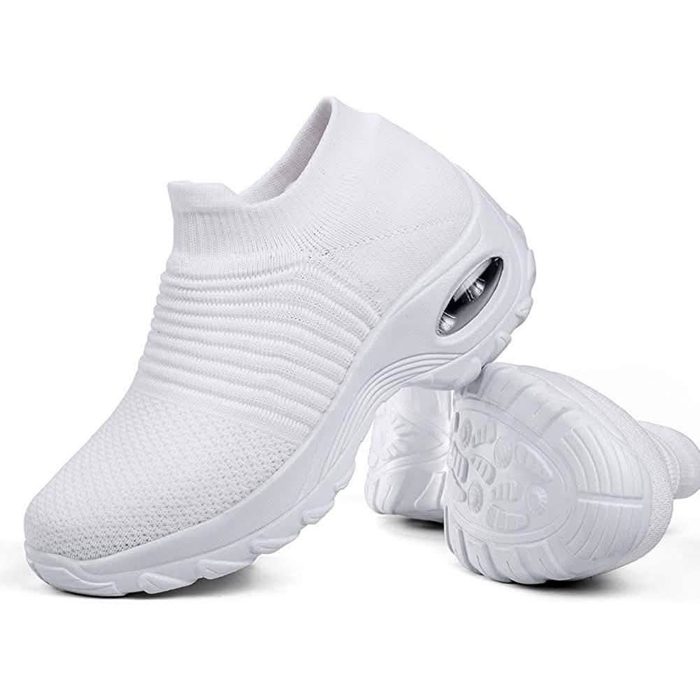 Women's Walking Shoes Sock Sneakers White Women's Shoes - Tophatter Daily Deals