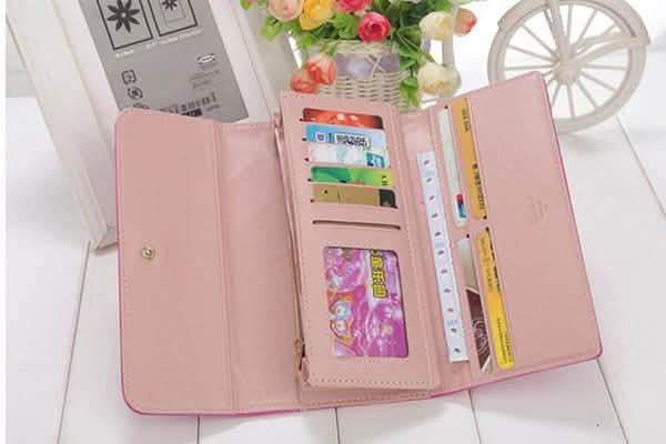 Womens Wallets Purses Plaid PU Leather Long Wallet Hasp Phone Bag Handbags & Wallets - Tophatter Daily Deals